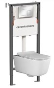 CERAMICA NOVA Комплект Подвесной унитаз NEW DAY Rimless + Система инсталляции Balance кнопка Square, хром глянцевый CN3005_121002CH