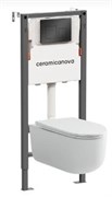 CERAMICA NOVA Комплект Подвесной унитаз Ulma Rimless + Система инсталляции Balance кнопка Square, черный матовый CN4006_121002MB