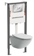 CERAMICA NOVA Комплект Подвесной унитаз MONO Rimless + Система инсталляции Balance кнопка Circle, хром глянцевый CN1905_121001CH