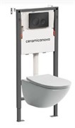 CERAMICA NOVA Комплект Подвесной унитаз MONO Rimless + Система инсталляции Balance кнопка Circle, черный матовый CN1905_121001MB