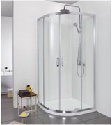 AQUANET Alfa Душевой уголок четверть круга двери раздвижные размер 90x90 см профиль - хром / стекло - прозрачное AQUANET-203799