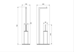 AQUATEK Libra Держатель туалетной бумаги с ершиком напольный, хром AQ4331CR