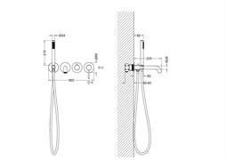 AQUATEK AQ1344BGM ЕВРОПА Смеситель для ванны встроенный (внешняя и скрытая часть), оружейная сталь AQ1344BGM