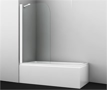 WASSERKRAFT Leine 35P Стеклянная шторка для ванны распашные ширина 80 см профиль - белый / стекло - прозрачное WASSERKRAFT 35P01-80WHITE Fixed