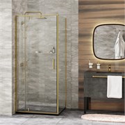 WASSERKRAFT Aisch 55P Душевой уголок квадратный размер 90x90 см двери распашные профиль - золото / стекло - прозрачное WASSERKRAFT 55P03