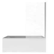 AQUATEK Шторка на ванну стеклянная 80см, одноэлементная, поворотная, профиль хром, стекло рифленое, закаленное AQ.BS.080.2CH