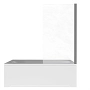 AQUATEK Шторка на ванну стеклянная 80см, одноэлементная, поворотная, профиль оружейная сталь, стекло рифленое, закаленное AQ.BS.080.2GM