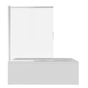 AQUATEK Шторка на ванну стеклянная 100см, раздвижная, двухэлементная профиль хром, стекло прозрачное, закаленное AQ.BSS.100.1CH