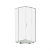AQUATEK Душевой уголок 1/4 круга, двери раздвижные, 200x90x90 см, профиль хром, стекло прозрачное, закаленное AQ.RO.090.1CH