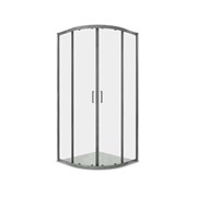 AQUATEK Душевой уголок 1/4 круга, двери раздвижные, 200x90x90 см, профиль оружейная сталь, стекло прозрачное, закаленное AQ.RO.090.1GM