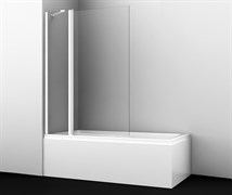 WASSERKRAFT Berkel 48P02-110 WHITE Fixed Стеклянная шторка на ванну, двухстворчатая,белый профиль, ширина 110 см, стекло прозрачное 6 мм