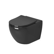 GROSSMAN Унитаз подвесной Color GR-4411BS (560х360х350) безободковый,черный с тонкой крышкой,микролифт GR-4411blackS