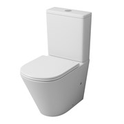 GROSSMAN Унитаз напольный GR-4450MS (605х380х825) безободковый,белый матовый с тонкой крышкой,микролифт,2 места GR-4450MS