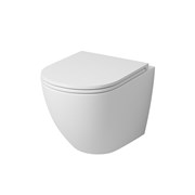 GROSSMAN Унитаз подвесной Color GR-4455MS (490х370х360) безободковый,белый матовый с тонкой крышкой,микролифт GR-4455MS