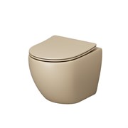 GROSSMAN Унитаз GR-4455BEMS Color (485х360х375) БЕЖЕВЫЙ матовый подвеснойбезободковый с тонкой крышкой GR-4455BEMS