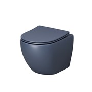 GROSSMAN Унитаз подвесной Color GR-4455BLMS (485х360х375) безободковый,синий матовый с тонкой крышкой,микролифт GR-4455BLMS