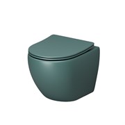 GROSSMAN Унитаз GR-4455OLMS Color (485х360х375) ЗЕЛЕНЫЙ матовый подвеснойбезободковый с тонкой крышкой GR-4455OLMS