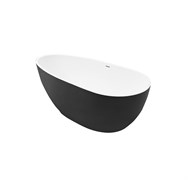 GROSSMAN Ванна отдельностоящая Fly GR-1102MB (170х80х60) цвет черный/белый матовый GR-1102MB