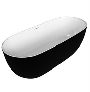 GROSSMAN Ванна отдельностоящая Classic GR-2502MB (160х80х58) цвет черный/белый матовый GR-2502MB