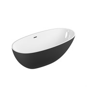 GROSSMAN Ванна отдельностоящая Fly GR-1104MB (170х75х58) цвет черный/белый матовый GR-1104MB