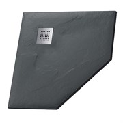 GROSSMAN Strong Душевой поддон GR-S29090D (90х90х2,5) из искусственного камня,трапеция,графит GR-S29090D