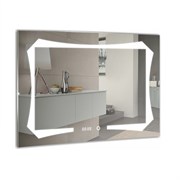 AZARIO Зеркало OTTO-4 800х600 c подсветкой и диммером, сенсор выкл+часы (ФР-00001398) ФР-00001398