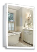AZARIO Зеркало-шкаф Киото 50 (535х750) c подсветкой и диммером + часы (LED-00002356), цвет белый LED-00002356