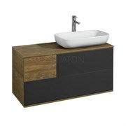 AQUATON Тумба под раковину Терра 105 подвесная, Дуб Кантри/Антрацит (1A246901TEKA0) 1A246901TEKA0