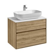 AQUATON Тумба под раковину Либерти 75, 2 ящика, дуб эльвезия (1A279501LYC70) 1A279501LYC70