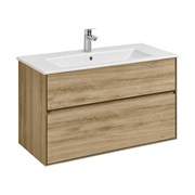 AQUATON Тумба под раковину Либерти 100, 2 ящика, дуб эльвезия (1A279601LYC70) 1A279601LYC70