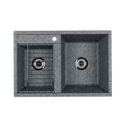AQUATON Мойка для кухни Делия 78 DBL, 2 чаши, серый (1A723132DE230) 1A723132DE230