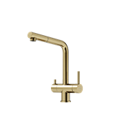 SANCOS Смеситель для кухни Spin с поворотным и вытяжным изливом, c краном для фильтрованной воды, цвет брашированное золото, арт. SC4015BG SC4015BG