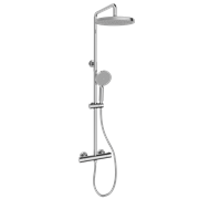 SANCOS Душевая стойка Teo c термостатом, с регулировкой по высоте, c верхним душем ?250 мм , ручным душем ?130 мм, 3 режима, цвет хром, арт. SC11001CH SC11001CH