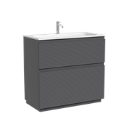 SANCOS Тумба напольная с рельефным фасадом Folk Floor 890х445х850, c двумя ящиками оснащенными доводчиками скрытого монтажа с системой плавного закрывания, цвет Grey soft, арт.FL90FGS FL90FGS