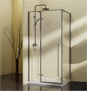 VINCEA Slim-N Душевой уголок прямоугольный размер 100x90 см, двери распашные, профиль - вороненая сталь / стекло - прозрачное VSR-5SN9010CLGM