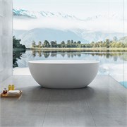 VINCEA Ванна Solid Surface VBT-6S01MW, 1700*750*550, белый мат., слив-перелив в комплекте VBT-6S01MW