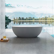 VINCEA Ванна Solid Surface VBT-6S01MG, 1700*750*550, серый/белый мат., слив-перелив VBT-6S01MG