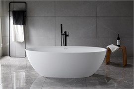VINCEA Ванна Solid Surface VBT-4S01MW, 1700*760*560, белый мат., слив-перелив в комплекте VBT-4S01MW