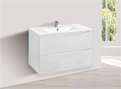 VINCEA База под керамическую раковину Mia 750 подвесная, 2 выкатных ящика soft close, G.White VMC-2MC750GW