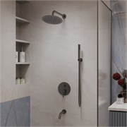 VINCEA Душевой комплект Villa VSFW-1VL3GM встраиваемый, 3 режима, вороненая сталь ???????VSFW-1VL3GM