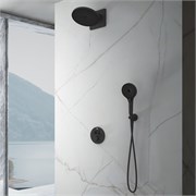 VINCEA Душевой комплект Inspire VSFW-3I22MT5MB встраиваемый, термостат, двухрежимный, черный VSFW-3I22MT5MB
