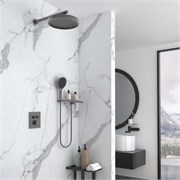 VINCEA Душевой комплект Inspire VSFW-3I21MT2RGM встраиваемый, термостат, двухрежимный, вороненая сталь VSFW-3I21MT2RGM