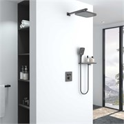 VINCEA Душевой комплект VSFW-321MT1RGM встраиваемый, термостат, двухрежимный, вороненая сталь VSFW-321MT1RGM
