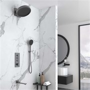 VINCEA Душевой комплект Inspire VSFW-433TI3GM встраиваемый, термостат, трехрежимный, вороненая сталь VSFW-433TI3GM
