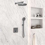 VINCEA Душевой комплект VSFW-4I212GM встраиваемый, двухрежимный, вороненая сталь VSFW-4I212GM
