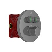VINCEA Встраиваемый смеситель для душа VSCV-322T-MGM двухфункциональный, термостатический, вороненая сталь VSCV-322T-MGM