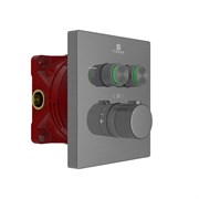 VINCEA Встраиваемый смеситель для душа VSCV-321T-MGM двухфункциональный, термостатический, вороненая сталь VSCV-321T-MGM