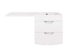 STYLE LINE Тумба подвесная "Жасмин 2 60" (2 ящ.), Космос 120, Люкс белая, PLUS ЛС-00000577