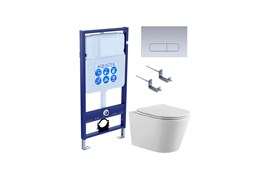 SET AQUATEK ВЕГА-1905-014 (рама AQUATEK Standard INS-0000012 с клавишей KDI-0000014 и крепежом KKI-0000002+унитаз ВЕГА AQ1905-00 с тонким сиденьем sc SET AQUATEK ВЕГА-1905-014