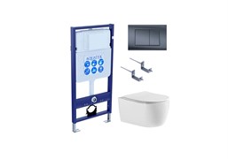 Set AQUATEK ЕВРОПА T-033 4в1 (рам INS-0000012 отдельностоящая + крепление KKI-0000002 + кнопкаKDI-0000033 +унитаз ЕВРОПА AQ1106T-00 с крышкой Set AQUATEK ЕВРОПА T-033 4в1